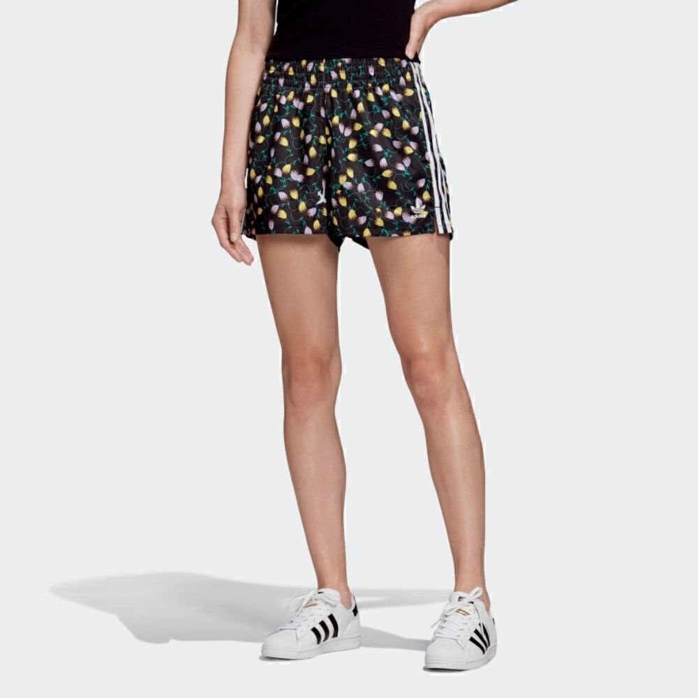 AdidasâOriginals APOâFloralâPrintedâShortsâBlack - Picture 9 of 14